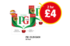 PG Tips Tea Bags - Any 2 for £4 at Premier