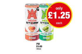 Reign Storm Peach Nectarine, Kiwi Blend - Now Only £1.25 at Premier