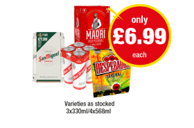 San Miguel, Madri, Red Stripe, Desperados - Now Only £6.99 at Premier