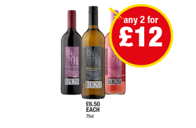 Seven Tenths Bin 201 Fruit Red, Zesty White, Juicy Rosé - Any 2 for £12 at Premier