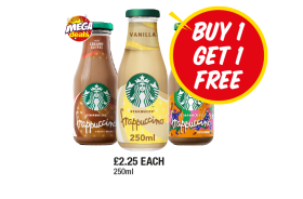 Starbucks Creamy Coffee, Vanilla, Caramel Brownie - Now Only Buy 1 Get 1 FREE at Premier