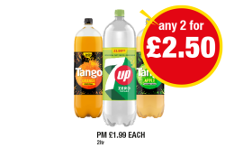Tango Orange, Apple, 7Up - Any 2 for £2.50 at Premier