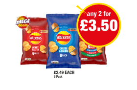 Walkers Ready Salted, Cheese & Onion, Variety Pack - Any 2 for £3.50 at Premier