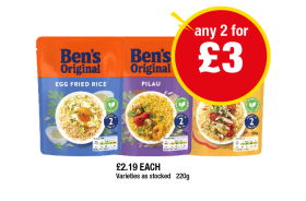 Ben's Rice Egg Fried, Pilau, Savoury Chicken - Any 2 for £3 at Premier