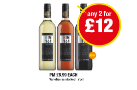 Hardy's Bin 161 Pinot Grigio, Rosé, Jammy Rich Red - Any 2 for £12 at Premier