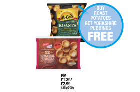 McCain Triple Roasts, Jack's Yorkshire Puddings - Buy Roast Potatoes Get Yorkshire Puddings FREE at Premier