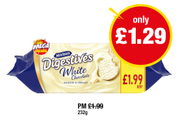 McVitie's Digestives White Chocolate - Now Only £1.29 each at Premier
