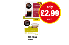 Nescafe Dolce Gusto Americano, Cappuccino - Now Only £2.99 each at Premier