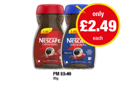 Nescafe Original, Decaf - Now Only £2.49 each at Premier