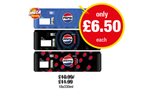 Pepsi, Max, Cherry Max - Now Only £6.50 each at Premier