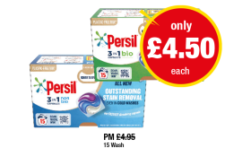 Persil 3 in 1 Bio, Non Bio - Now Only £4.50 each at Premier