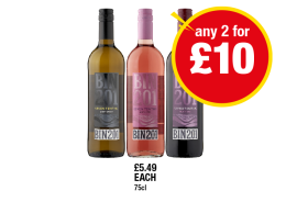 Seven Tenths Bin 201 Zesty White, Juicy Rosé, Fruity Red - Any 2 for £10 at Premier