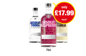 Absolut Vodka, Raspberry, Vanilia - Now Only £17.99 at Premier