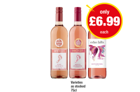 Barefoot Pink Moscato, White Zinfandel, Echo Falls Zinfandel - Now Only £6.99 at Premier