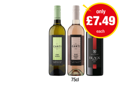 Canti Pinot Grigio, Rosé, McGuigan Black Label Red - Now Only £7.49 at Premier