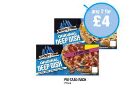 Chicago Town Deep Dish Four Cheese, Pepperoni - Any 2 for £4 at Premier