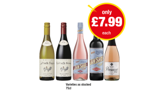 La Vieille Ferme White, Red, Jam Shed Rosé, Tempranillo, Plaza Prosecco Rosé - Now Only £7.99 at Premier