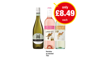 Mud House Sauvignon Blanc, Yellow Tail Jammy Rosé Roo, White - Now Only £8.49 at Premier
