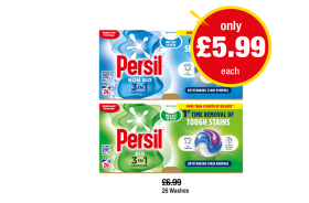 Persil 3 in 1 Capsules Bio, Non Bio - Now Only £5.99 at Premier