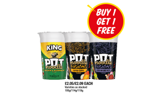 Pot Noodle Chicken Mushrooms, Fusions Katsu Curry, Korean BBQ Beef - Buy 1 Get 1 FREE at Premier