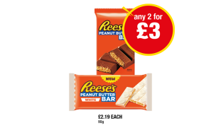 Reese's Peanut Butter Bar, White - Any 2 for £3 at Premier