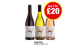 The Secretary Bird Shiraz, Sauvignon Blanc, Rosé - Any 3 for £20 at Premier