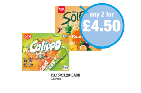 Calippo Mini, Solero Exotic - Any 2 for £4.50 at Premier