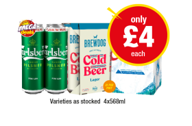 Carlsberg, Brewdog Cold Beer, Coors - Now Only £4 at Premier