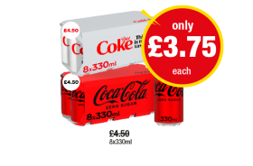 Diet Coke, Coca Cola Zero - Now Only £3.75 at Premier