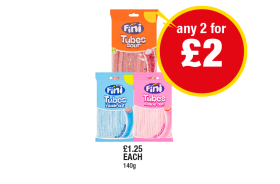 Fini Tubes Sour, Inside Out Raspberry, Strawberry - Any 2 for £2 at Premier