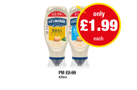 Hellmann's Mayo Real, Light - Now Only £1.99 at Premier
