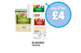 Jack's Grated Mozzarella, Medium Cheddar, Mature Cheddar - Any 2 for £4 at Premier