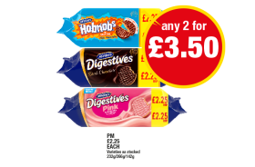 McVities Hobnobs, Dark Chocolate, Pink - Any 2 for £3.50 at Premier