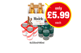 Modelo, Red Stripe, John Smiths - Now Only £5.99 at Premier