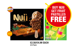 Nuii Ice Cream, Rowntrees Fruit Pastilles Lollies - Buy Nuii Get Fruit Pastilles FREE at Premier