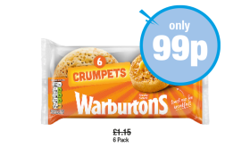 Warburtons Crumpets - Now Only 99p at Premier