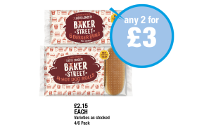 Baker Street Burger Buns, Hot Dog Rolls - Any 2 for £3 at Premier
