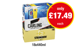 Fosters, Carling, Strongbow - Now Only £17.49 at Premier