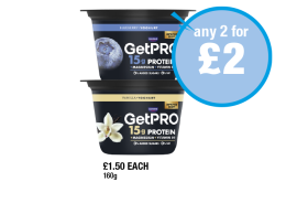 GetPro Blueberry Yoghurt, Vanilla - Any 2 for £2 at Premier