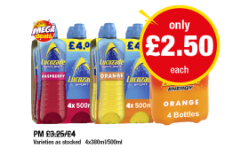 Lucozade Sport Raspberry, Orange, Energy Orange - Now Only £2.50 at Premier
