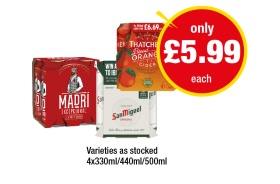 Madri, San Miguel, Thatchers Blood Orange - Now Only £5.99 at Premier