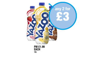 Yazoo Strawberry, Banana, Chocolate - Any 2 for £3 at Premier