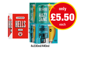 Camden Hells, Brewdog Hazy Jane, Punk IPA - Now Only £5.50 at Premier
