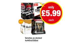 Carling, Black Label, Staropramen, Guinness, Modelo - Now Only £5.99 at Premier