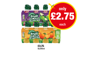 Fruit Shoot Blackcurrant, Orange - Now Only £2.79 at Premier