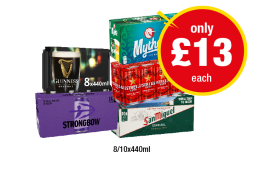 Guinness, Strongbow Dark Fruit, Mythos, Estrella, San Miguel - Now Only £13 at Premier
