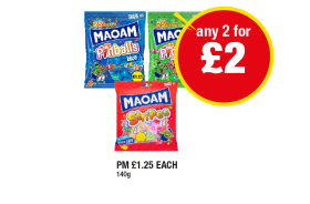 Maoam Pinballs, Blue, Stripes - Any 2 for £2 at Premier