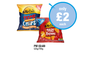 McCain Home Chips, Crispy Hash Browns - Now Only £2 at Premier