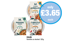MyProtein Chicken Jambalaya, Panang Chicken, Chipotle - Now Only £3.65 at Premier