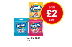 Nerds Cherry Lemonade, Berries, Fruits - Now Only £2 at Premier